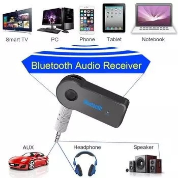 AUX Car Bluetooth Receiver,3.5mm Socket 5.0 Wireless Bluetooth Adapter,Car Music Audio Aux A2dp Headphone Reciever Handsfree чёрный