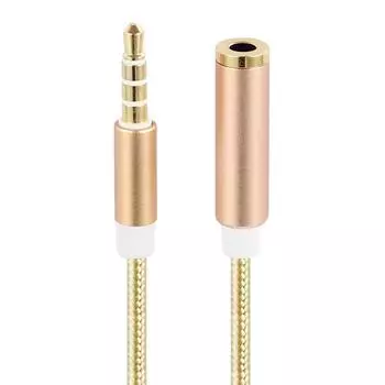 Aux удлинительный кабель с разъемом 3,5 мм для стереонаушников между мужчинами и женщинами, аудиокабель для компьютера, телефона, усилитель, динамик, MP3, DVD, ТВ, автомобиль 0.5 meters золотой
