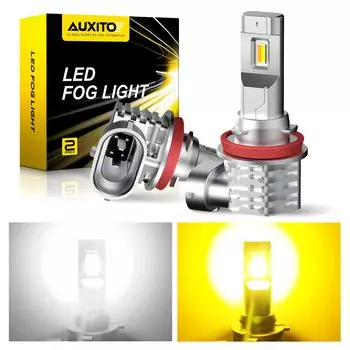 AUXITO H8 H11 H16 H9 Светодиодные противотуманные фары с переключением светодиодные противотуманные фары сброс функции памяти осмотра транспортного средства IP68 1 комплект из 2 ламп, 2-цветный свет, белый/желтый,