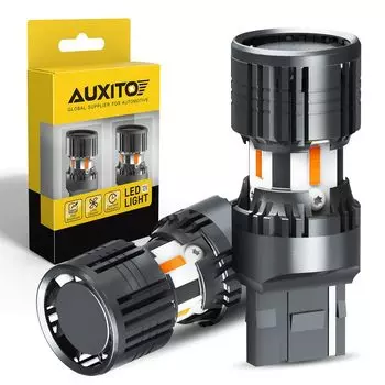 AUXITO t20 светодиодный указатель поворота и разница в деталях T20 светодиодная лампа указателя поворота T20 последняя модель с вентилятором охлаждения одинарный задний фонарь T20 янтарного цвета