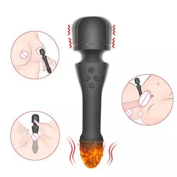 AV Двойная головка Вибрационная Массажная Палочка Нагревательная Женская Мастурбация Вибратор для точки G Общежитие Взрослые Секс Игрушки для Женщин
