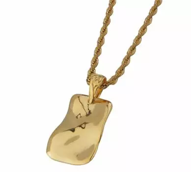 Avalent Necklace Hawaiian Jewelry Necklace 925 Silver Gold Necklace Wave Sea Surface Tataki Hammered Square Hawaju 24K K24 Metal Allergy Friendly