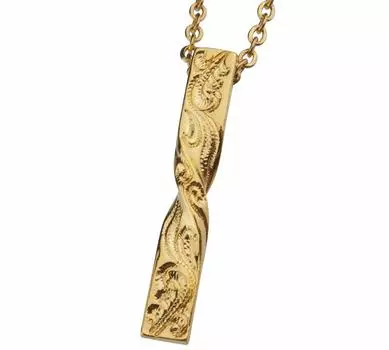 Avalent Necklace Twist Stick Pendant Gold Hawaiian Jewelry Twist Simple Scroll Simple Silver 925 24K K24 Men s