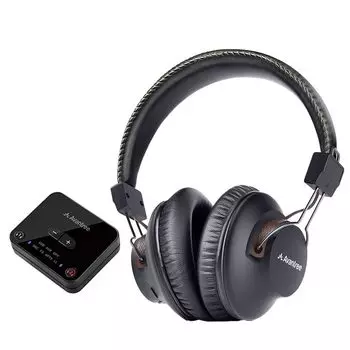 Avantree HT4189 40-часовой комплект беспроводных наушников для телевизора Digital AUX с Bluetooth Dual Link громкая гарнитура для длинных наушников для телевизора - (Оптический