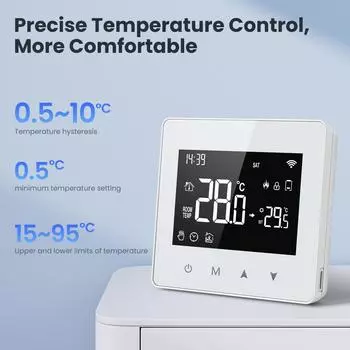 AVATTO Tuya WiFi/ZigBee Smart Thermostat, маломощный аккумулятор для газового котла, регулятор температуры для Alexa Google Home Alice