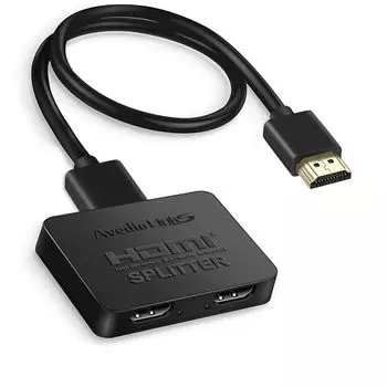 avedio links HDMI-сплиттер 4Kx2K HDMI-сплиттер 1 вход 2 выхода совместимый с полной разветвленностью HDMI Может выводить на два дисплея по вашему выбору