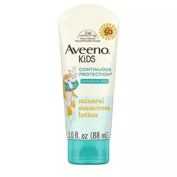 Aveeno Детский лосьон для защиты от ультрафиолета SPF 50 88,7 мл для чувствительной кожи, водостойкий