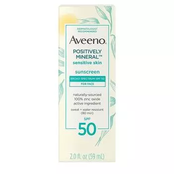 Aveeno Солнцезащитный крем для чувствительной кожи Positively Mineral SPF50 59 мл