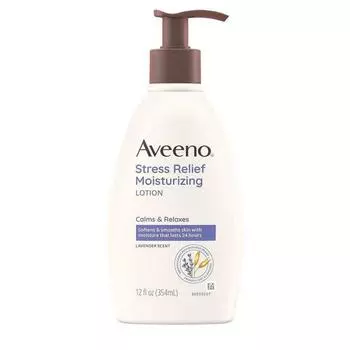 Aveeno Увлажняющий лосьон для тела Stress Relief, содержащий эфирное масло лаванды, 354,9 мл, Lavender_12 жидких унций (Пакет из 1), 1 кусок