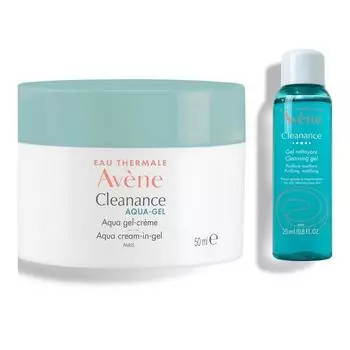 Avene Cleanance Aqua Cream in Gel Увлажняющий крем 50 мл + Очищающий гель Cleanance 25 мл, 1 шт.