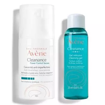 Avene Cleanance Power Control Сыворотка 30 мл + Очищающий гель Cleanance 25 мл, 1 комплект