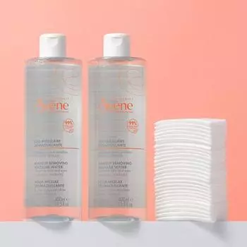 Avene Мицеллярная очищающая вода 400 мл Double Special (+ 50 ватных дисков в комплекте)