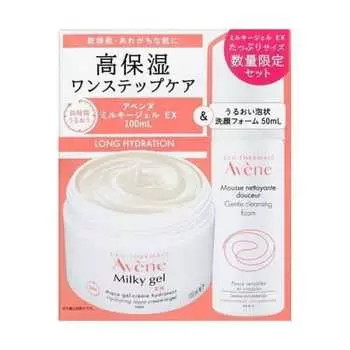 Avene Milky Gel EX 100 мл + вода 50 г в комплекте, интенсивно увлажняет, увлажняет, блестит, сухая, чувствительная кожа