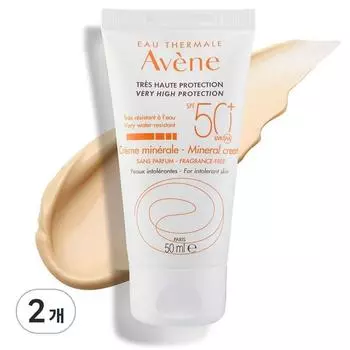 Avene Mineral Tone-Up Sun Cream SPF50+ PA+++, 50мл, 2 шт.