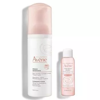 Avene Нежная очищающая пенка 150 мл + Нежный тонизирующий лосьон 20 мл, 170 мл, 1 набор