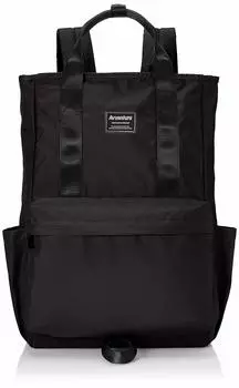 Aventura AVVENTURA Logo Print Center Zip Rucksack Black [Aventura] RLC-30612 RCT-30617