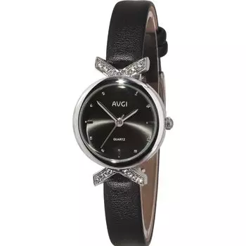 AVGI Arm Повседневные кожаные симпатичные женские часы, водонепроницаемые, ремешок, (черный) чёрный