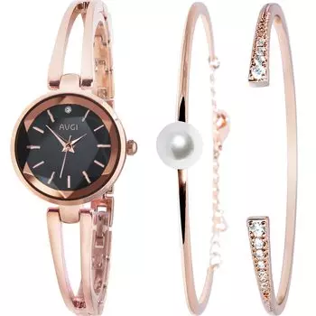 AVGI Arm Watch из нержавеющей стали с браслетом из водонепроницаемого розового золота для женщин