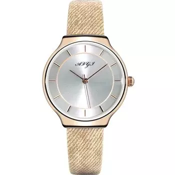 AVGI Ladies Arm Watch Simple Watch Popular Brand Waterproof Leather Strap Gold