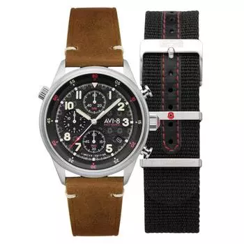 AVI-8 Flyboy Royal British Legion Tri-Service Chronograph Limited Edition High Wycombe Quartz AV-4102-RBL-01 Мужские часы с бывшим