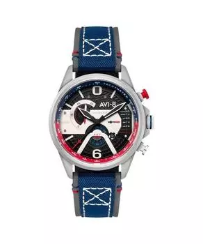 AVI-8 Hawker Harrier двойной ретроградный хронограф Admiral черный стальной черный циферблат кварцевые AV-4056-09 мужские часы