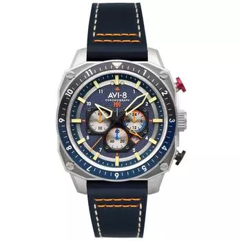 AVI-8 Hawker Hunter Atlas Dual Time Chronograph Pavillion Blue Quartz AV-4100-02 Мужские часы синий