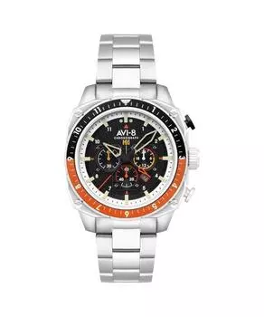 AVI-8 Hawker Hunter Atlas Dual Time Chronograph Raven Black Dial Quartz AV-4100-11 Мужские часы