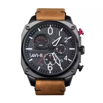 AVI-8 Hawker Hunter Charcoal Ember Brown Ретроградный хронограф Кварцевые AV-4052-02 Мужские часы