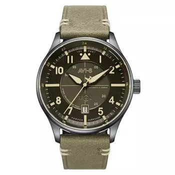 AVI-8 Hawker Hurricane Kent Automatic Stanton кожаный ремешок серый циферблат AV-4094-04 мужские часы серый