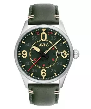 AVI-8 Spitfire Smith Reading кожаный ремешок зеленый циферблат автоматические часы AV-4090-03 мужские зелёный