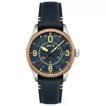 AVI-8 Spitfire Smith, ремешок из искусственной кожи синего цвета, синий циферблат, автоматические часы AV-4090-05, мужские часы синий