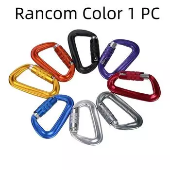 Aviation Aluminum Safety Auto Lock Buckle 12KN Professional Carabiner Rappelling Rancom 1 PC
