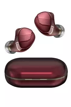 AVIOT Адаптивные гибридные беспроводные наушники с шумоподавлением и объемным звучанием Совместимость с двумя динамическими драйверами Коаксиальная 3D-система Металлическая насадка темно-красного