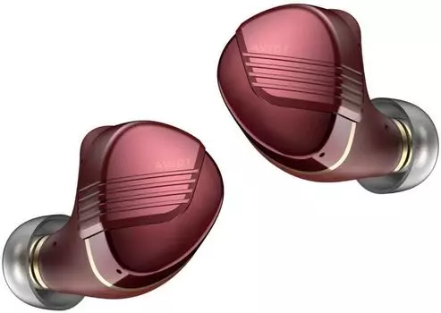 AVIOT Адаптивные гибридные беспроводные наушники с шумоподавлением Коаксиальная 3D-система Совместимые наушники Двойные динамические драйверы Металлическая насадка Совместимое воспроизведение темно-красного