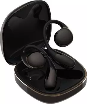 AVIOT Open Ear Block Совместимость с контролем утечки звука Приоритет громкости до 42 часов Легкий Удобный IPX4 Bluetooth Наклейка в комплекте чёрный