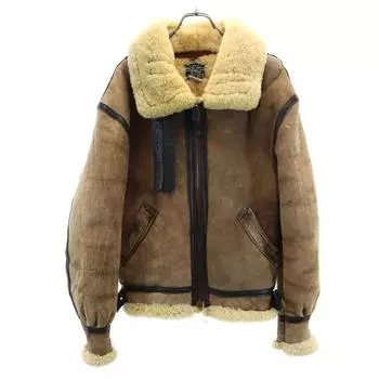 AVIREX USA made B-3 Mouton jacket 40 Brown Flight Jacket Military Men s Used