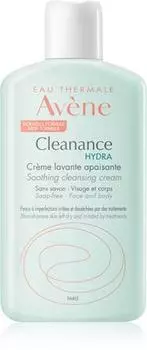 Avne Cleanance Hydra Успокаивающий очищающий крем для сухой и раздраженной кожи после лечения прыщей TU прозрачный