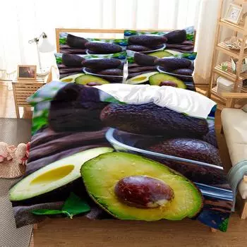 Комплект постельного белья Avocado Fashion 2/3 шт., 3D цифровая печать, наборы пододеяльников 1 пододеяльник + 1/2 наволочки, размеры США/ЕС/Австралия EU single(135x200cm)
