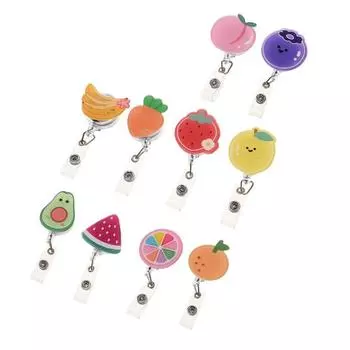 Avocado ID Card Holder Telescopic Retractable Badge Clips Fruit Badge Reel Nurse Doctor avocado