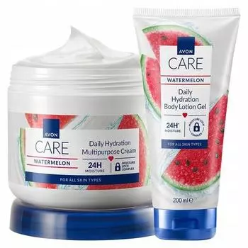 Avon Care Watermelon Daily Hydration Body Set Cream + Balm
