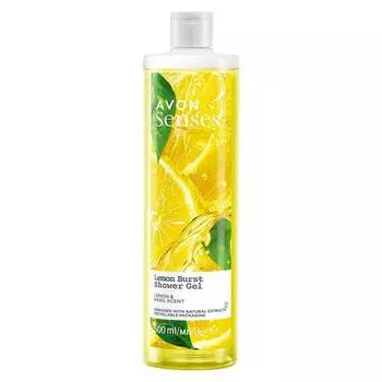 AVON Гель для душа Senses Lemon Burst — цитрусовый с базиликом — 500 мл