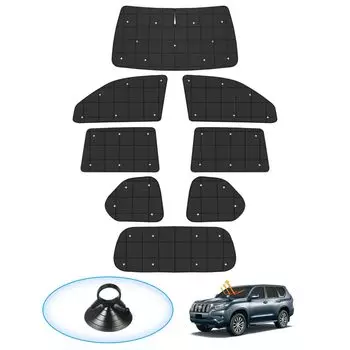 АВТО СПЕЦИФИКАЦИЯ Toyota Land Cruiser Prado 150 Series Grid Sun Shade для 1 автомобиля с присоской, сентябрь 2017 г., апрель 2024 г., складной солнцезащитный козырек Multi Sun Shade, затемняющий чёрный