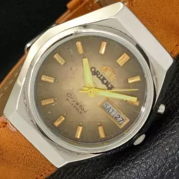 АВТОМАТИЧЕСКИЕ ЧАСЫ ORIENT CRYSTAL 46941 JAPAN MENS DAY&DATE ORIGINAL DIAL WATCH a431951-2 R109-a431951