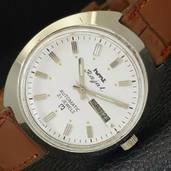 АВТОМАТИЧЕСКИЕ МУЖСКИЕ ЧАСЫ HMT RAJAT 6501 ИНДИЙСКИЕ ДЕНЬ И ДАТА БЕЛЫЙ ЦИФЕРБЛАТ a431919-2 R109-a431919