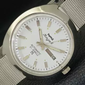 АВТОМАТИЧЕСКИЕ МУЖСКИЕ ЧАСЫ HMT RAJAT 6501 ИНДИЙСКИЕ ДЕНЬ И ДАТА БЕЛЫЙ ЦИФЕРБЛАТ a431910-2 R109-a431910