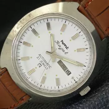 АВТОМАТИЧЕСКИЕ МУЖСКИЕ ЧАСЫ HMT RAJAT 6501 ИНДИЙСКИЕ ДЕНЬ И ДАТА БЕЛЫЙ ЦИФЕРБЛАТ a431901-2 R109-a431901