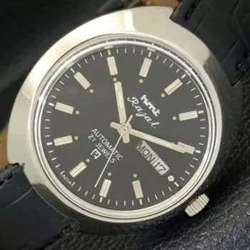 АВТОМАТИЧЕСКИЕ МУЖСКИЕ ЧАСЫ HMT RAJAT 6501 ИНДИЙСКИЕ ДЕНЬ И ДАТА ЧЕРНЫЙ ЦИФЕРБЛАТ a431904-2 R109-a431904