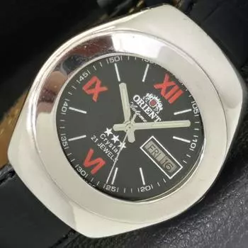 АВТОМАТИЧЕСКИЕ МУЖСКИЕ ЧАСЫ ORIENT CRYSTAL 46941 JAPAN DAY&DATE С ЧЕРНЫМ ЦИФЕРБЛАТОМ a431926-2 R109-a431926