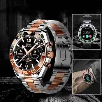 AW35 Смарт-часы для мужчин 2024 Часы Корейская поддержка Военные Водонепроницаемые Bluetooth Звонки Цифровой Спорт Бизнес чёрный/красный