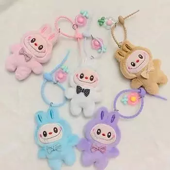 Awaii Labubu плюшевая игрушка милая мягкая кукла сумка кулон мультфильм брелок декор коллекция брелок подарок на день рождения фиолетовый